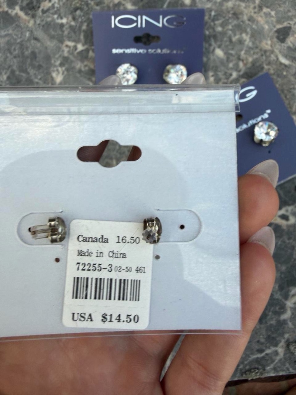 3 pairs of Icing silver cubic zirconia faux diamond earrings #bling #glam #recit - Picture 3 of 4